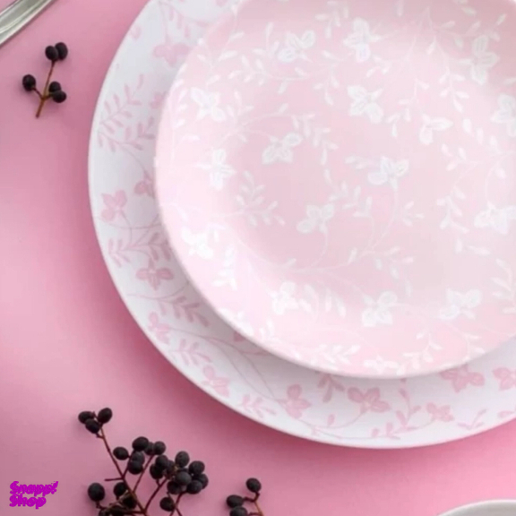 بشقاب غذاخوری گلدن اپال مدل گل ریز goud بسته ۶ عددی