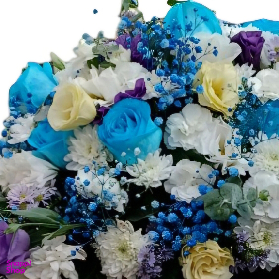 باکس گل طبیعی کد 643 رنگ سفید