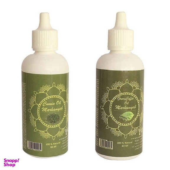 روغن مو مرهم یاب مدل قهوه سبز و زیره سبز حجم 80 میلی لیتر مجموعه 2 عددی