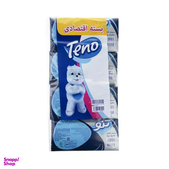 دستمال کاغذی 250 برگ تنو مدل Soft بسته 8 عددی