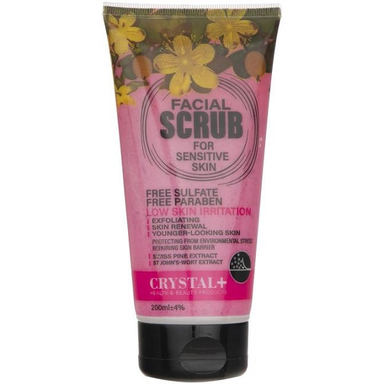 اسکراب صورت کریستال پلاس مناسب پوست های حساس حجم 200 میلی لیتر