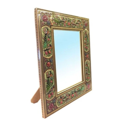 قاب آینه خاتم لوح هنر طرح گل و پرنده برجسته کد 1080