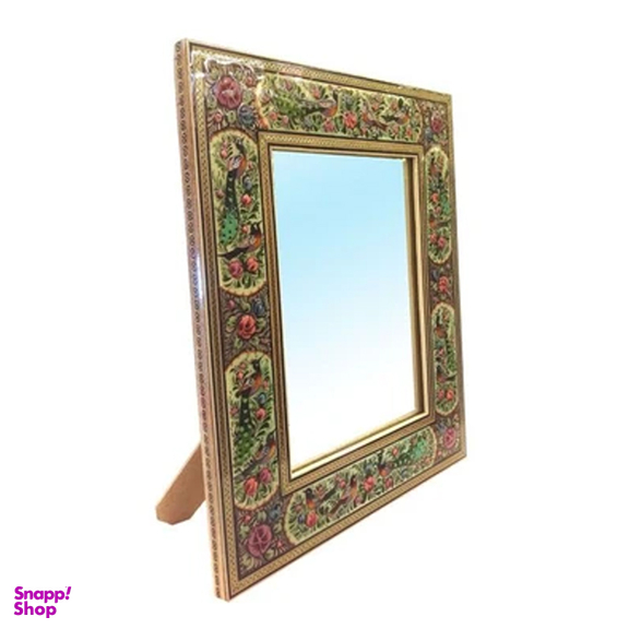 قاب آینه خاتم لوح هنر طرح گل و پرنده برجسته کد 1080