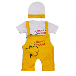 ست 3 تکه لباس نوزادی مدل Happy کد M02
