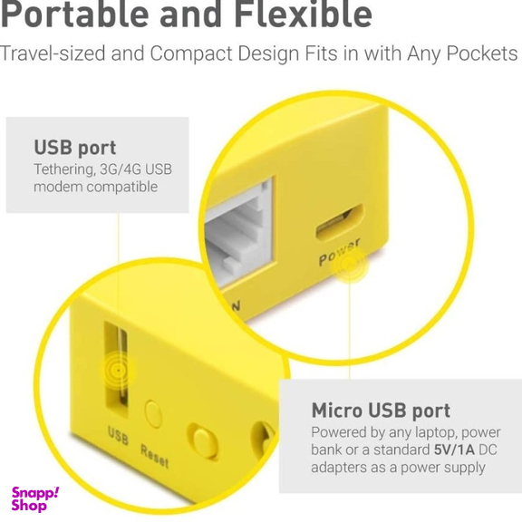 روتر قابل حمل منگو مدل iNet MANGO GL-MT300N-V2 Mini Travel Router