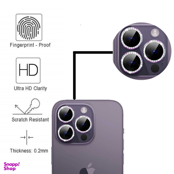محافظ لنز دوربین بوف مدل Diamond-Luxury مناسب برای گوشی موبایل اپل iphone 14 Pro Max / 14 Pro