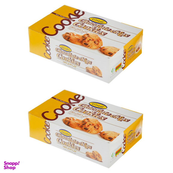 بیسکویت کوکی با تکه شکلات گرجی وزن350 گرم بسته 2 عددی