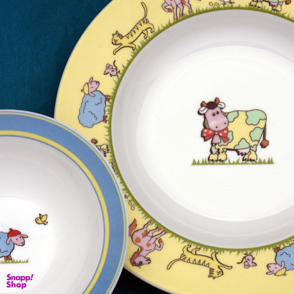 سرویس چینی 5 پارچه کودک چینی زرین ایران سری ایتالیا اف مدل Farm درجه عالی