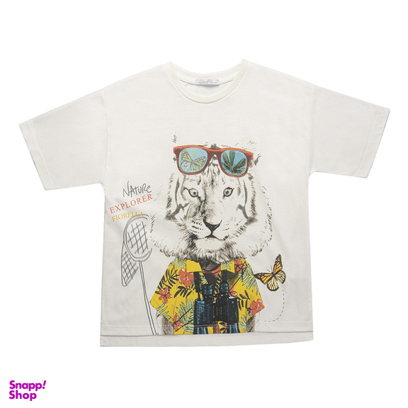 تیشرت آستین کوتاه پسرانه فیورلا مدل ببر 45049