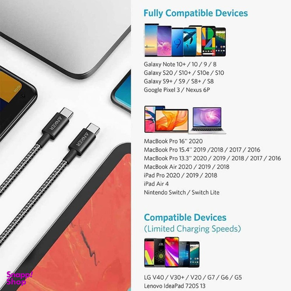 کابل دیتا 100 وات Type-C انکر مدل 333 طول 1 متر