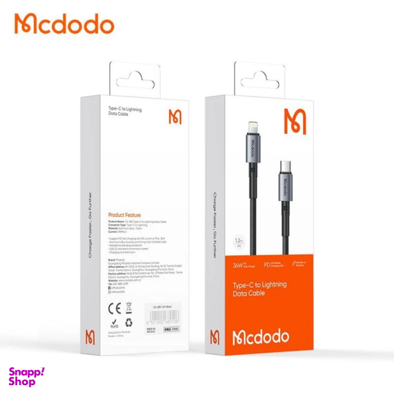 کابل شارژ USB-C به Lightning مک دودو مدل 2850 طول 1.2 متر