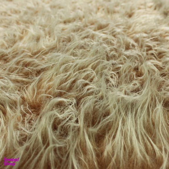 فرش فانتزی شاران هوم طرح خز پرز بلند مدل اسفنج دار زمینه نسکافه ای