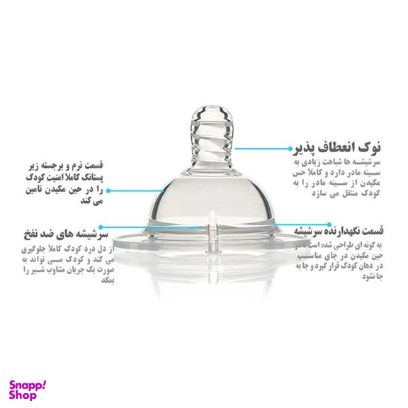 سر شیشه شیر تویست شیک مدل Ts120816 بسته 2 عددی