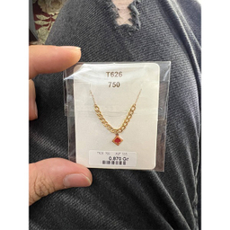 گردنبند طلا 18 عیار زنانه طرح کارتیر ظریف صورتی کد 58865