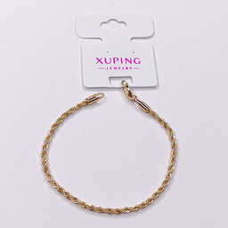 دستبند ژوپینگ زنانه مدل طنابی پیچی رنگ طلایی
