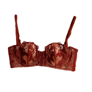 سوتین زنانه طرح گل کد 600 رنگ عنابی