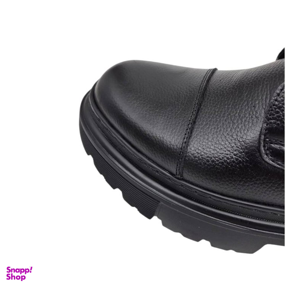 نیم بوت طبی مردانه چرم ریباری مدل Z27 رنگ مشکی