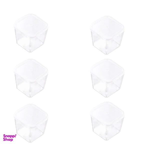 ظرف یکبار مصرف دسری درب دار آرما کریستالی شفاف 280 سی سی 6 عددی برنا