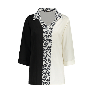 شومیز مجلسی زنانه لوینت مدل پلنگی کد 0136 رنگ سفید