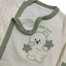 ست 3 تکه نوزادی مدل خرسی و ستاره کد 0034