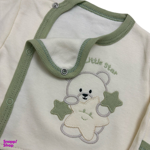 ست 3 تکه نوزادی مدل خرسی و ستاره کد 0034