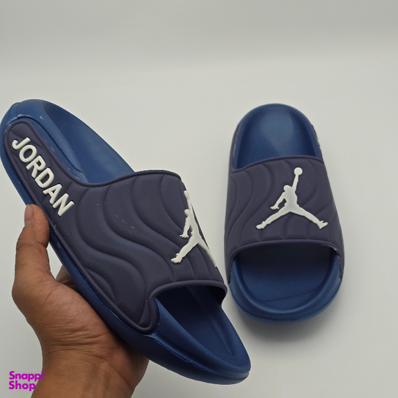 دمپایی مردانه زیتون مدل جردن کد 7382 رنگ آبی تیره