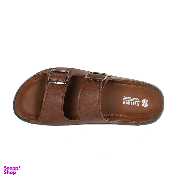 دمپایی مردانه شیما مدل دارا رنگ گردویی