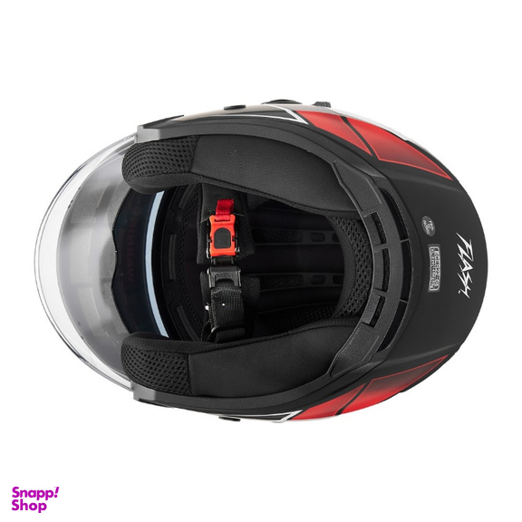 کلاه کاسکت بدون فک فلش مدل 868 matt black-red-white