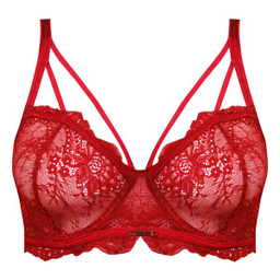 ست شورت و سوتین زنانه ماییلدا مدل فنردار گیپوری کد 4691-8585 رنگ قرمز