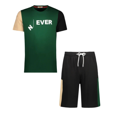 ست تیشرت و شلوارک مردانه مادر مدل دایان کد AM-MA48P رنگ سبز