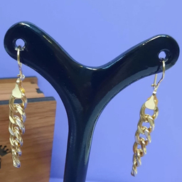 گوشواره طلا 18 عیار زنانه مدل کارتیه زنجیری کد R00023