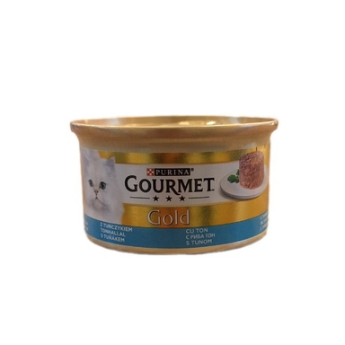 کنسرو غذای تر گربه گورمت مدل کیکی طعم ماهی تن وزن 85 گرم