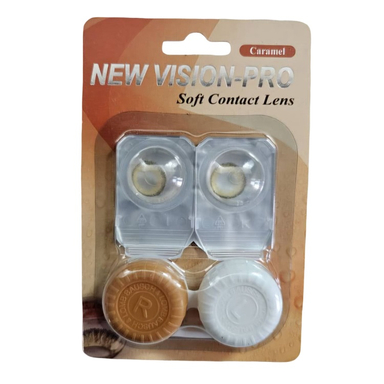 لنز چشم پرو نیو ویژن شماره 18 رنگ کاراملی به همراه جای لنز
