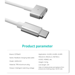 کابل شارژ مک بوک Type-C به مگنتی کوتتسی مدل 16001-M2 طول 2 متر