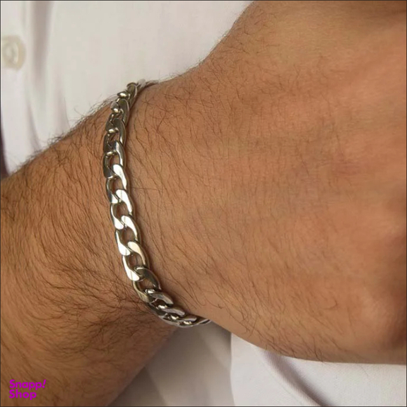 دستبند مردانه گيلواره زراوشان مدل استیل تیتانیومی کد StT01D