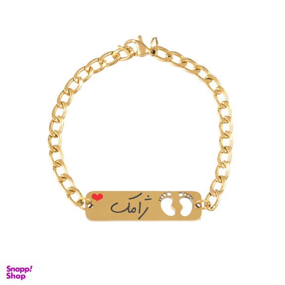 دستبند دخترانه گيلواره زراوشان مدل اسم ژامک کد B311 رنگ طلایی