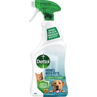 اسپری ضدعفونی کننده و خوشبو کننده دتول مدل حیوانات خانگی حجم 750 میلی لیتر