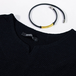 تیشرت بیسکویتی یقه کوبایی مردانه کد 183 رنگ مشکی