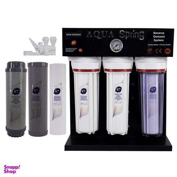 دستگاه تصفیه کننده آب آکوآ اسپرینگ مدل RO-S7-BZ 7002 به همراه فیلتر مجموعه سه عددی و کیت نشتی گیر