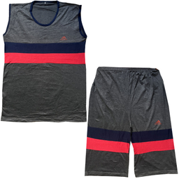 ست تاپ و شلوارک مردانه کد 10059 رنگ ذغالی