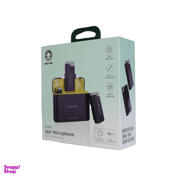 میکروفون یقه ای بی‌ سیم گرین لاین مدل GN2IN1MIC360D