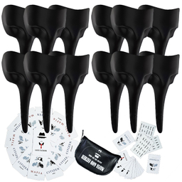 ماسک ایفای نقش مدل ماموت اشرافی رنگ مشکی بسته 12 عددی به همراه 30 عدد کارت بازی