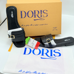 صندل زنانه دوریس مدل رایا طلقی کد 02 رنگ مشکی