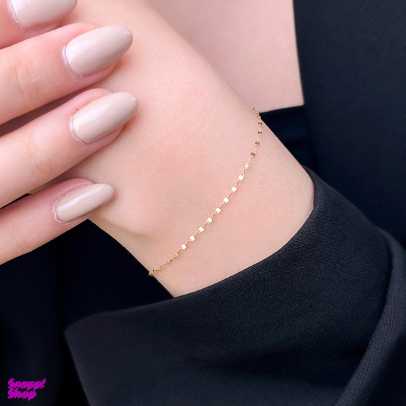 دستبند طلا 18 عیار زنانه دیانا مدل پولکی سوپرلایت