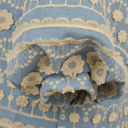 ست مانتو و شلوار زنانه مدل گندم رنگ آبی آسمانی