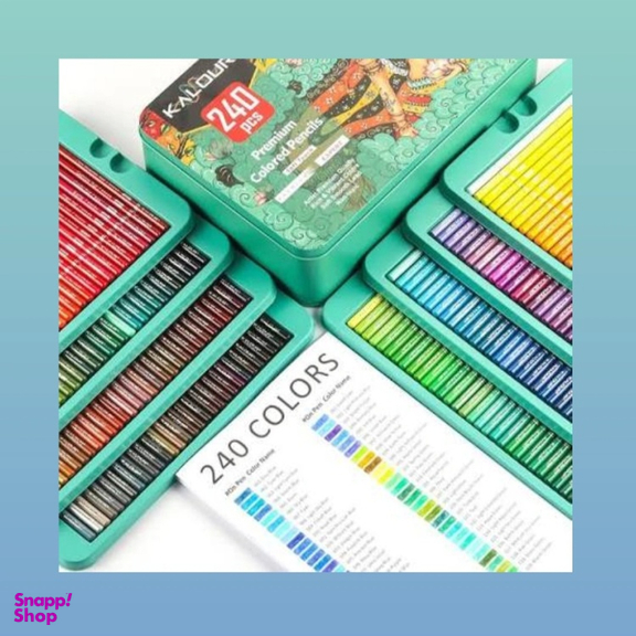 مداد رنگی 240 رنگ کالور مدل Premium کد 12339 جعبه فلزی