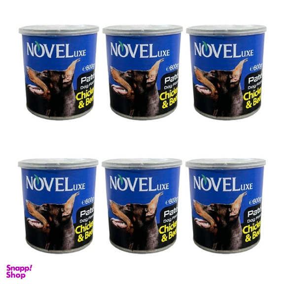 کنسرو سگ نوول لوکس مدل پته مرغ و گوشت وزن 800 گرم