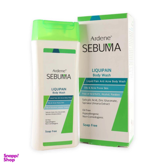 مایع شوینده غیر صابونی بدن آردن سری Sebuma مدل Liquipain حجم 250 میلی‌ لیتر
