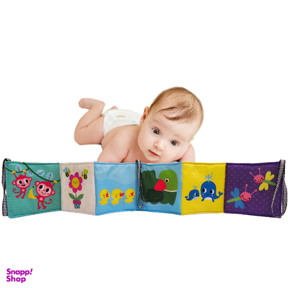 بازی آموزشی انتشارات ماه کوچولو مدل کتاب دور تختی جغجغه ای نوزاد کد 02