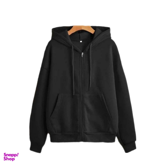 سویشرت زنانه دورس مدل تک زیپ کد Lovi100177 رنگ مشکی